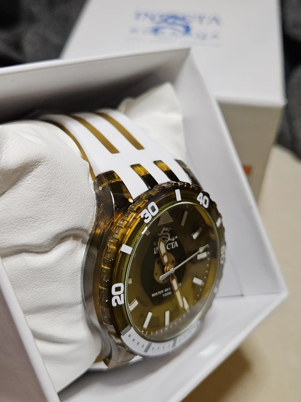 Invicta Subaqua Brown and White Transparent Dive-Style Watch